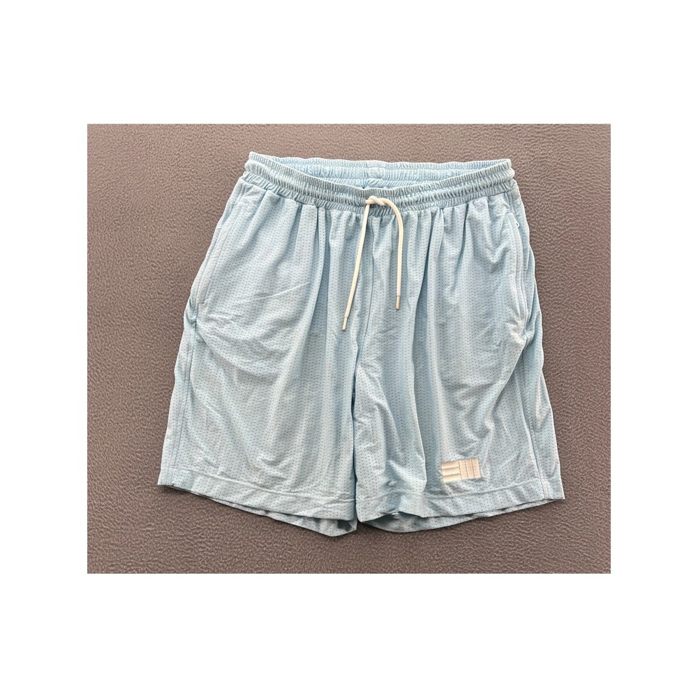 Will-V Shorts Mens Sz XL Basic Mesh Shorts Light Blue Athletic Gym